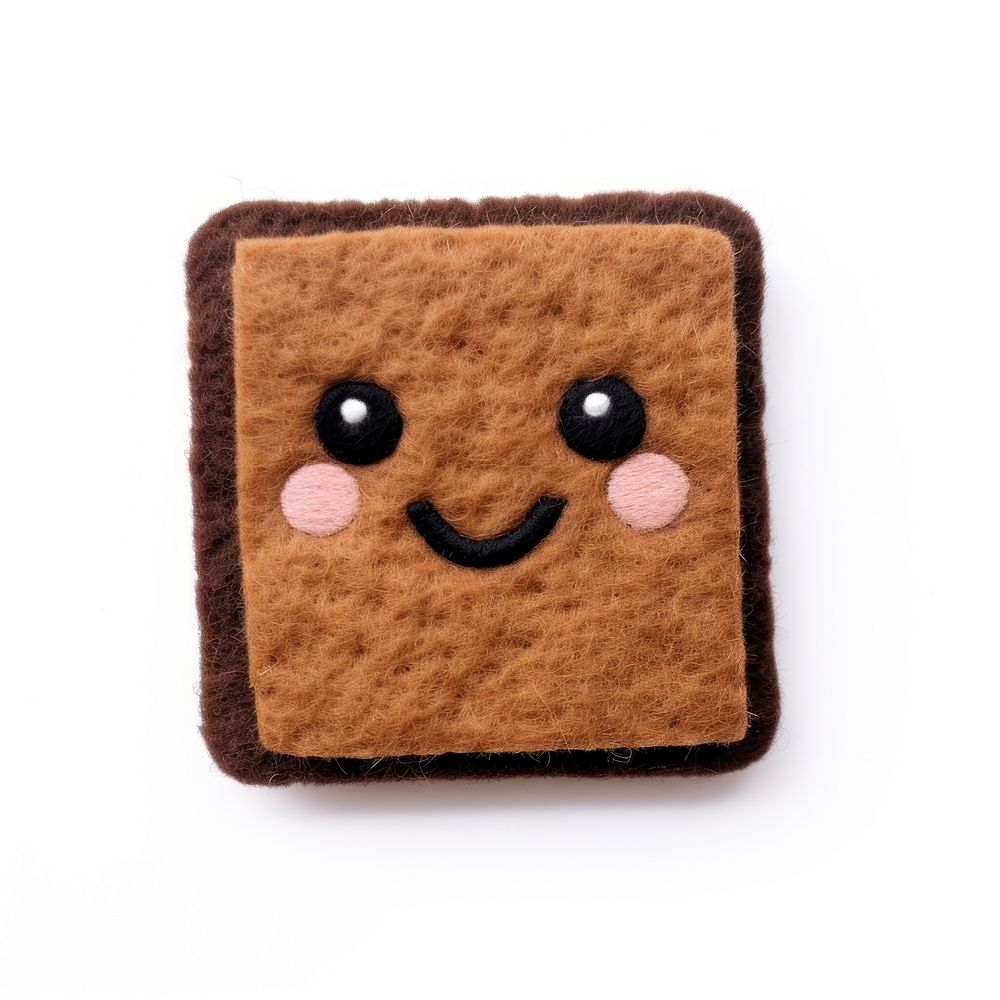 Felt stickers of a single brownie confectionery accessories accessory.