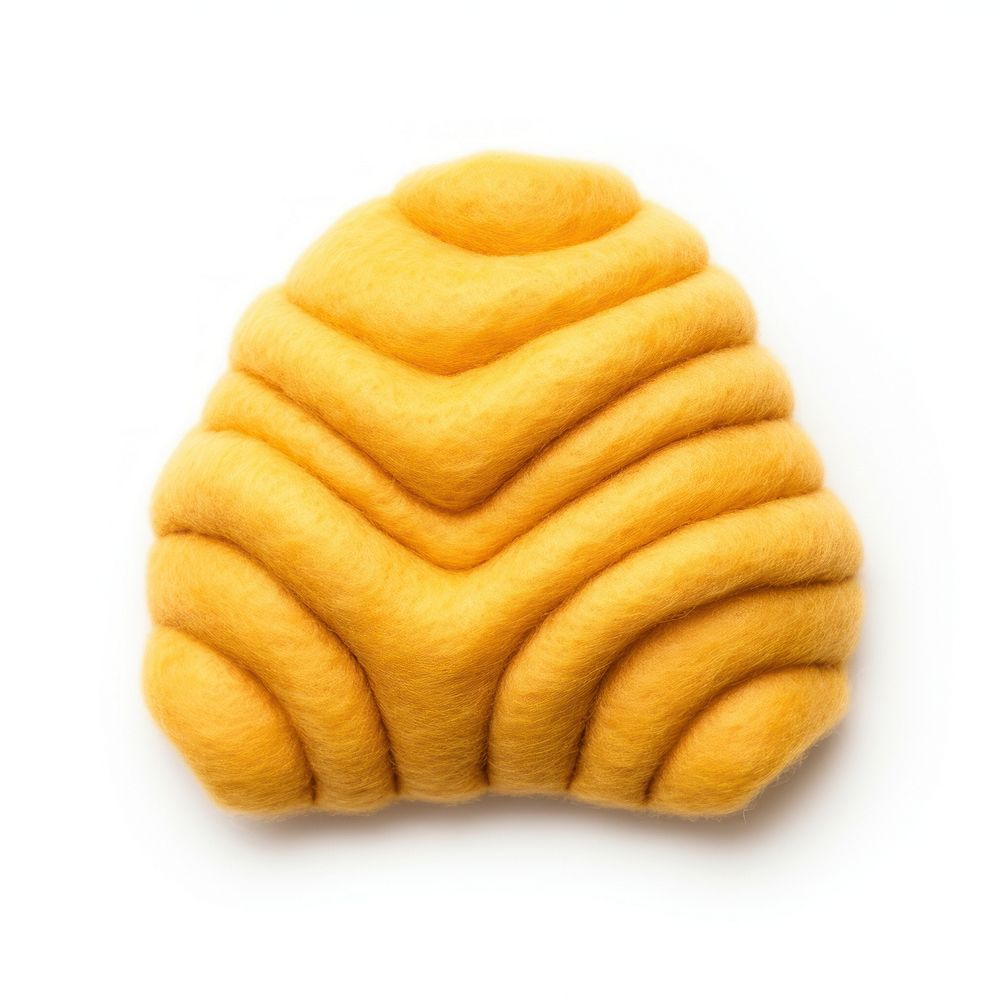 Felt stickers of a single butter croissant confectionery sweets diaper.
