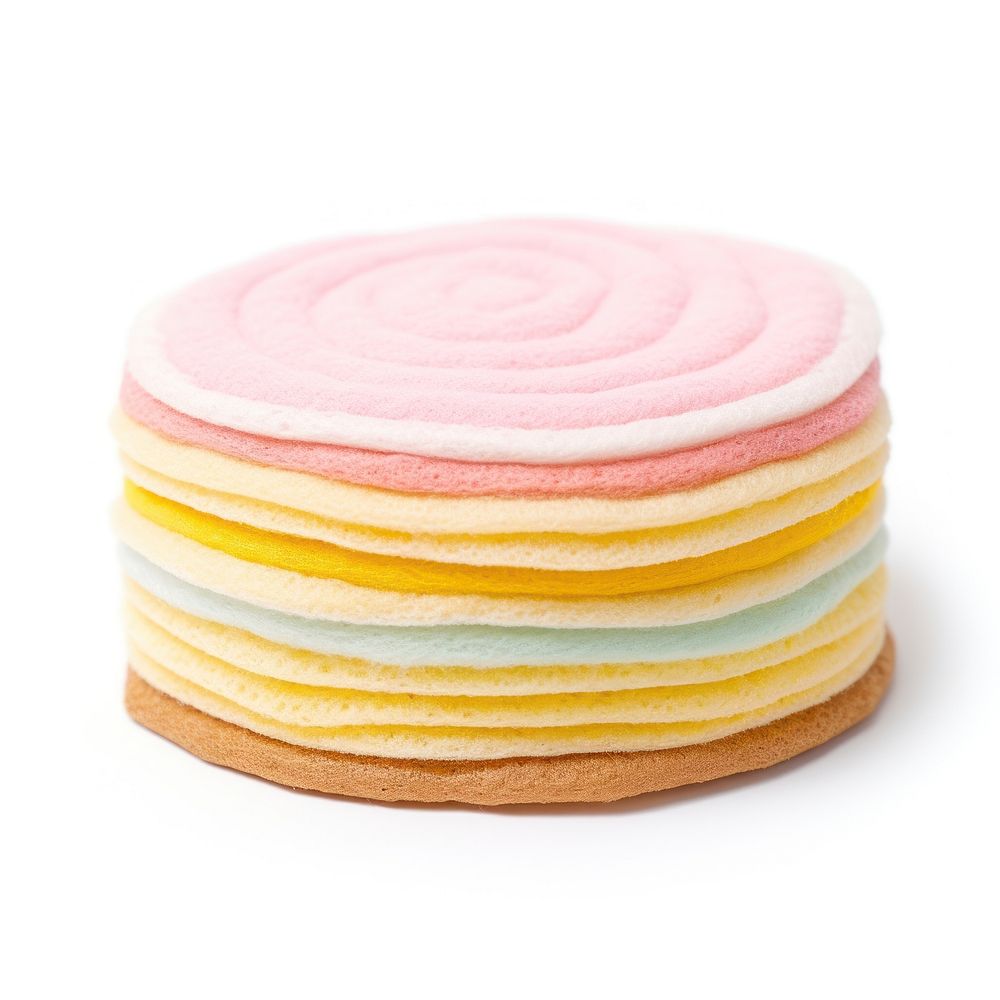 Felt stickers of a single crepe cake confectionery dessert sweets.