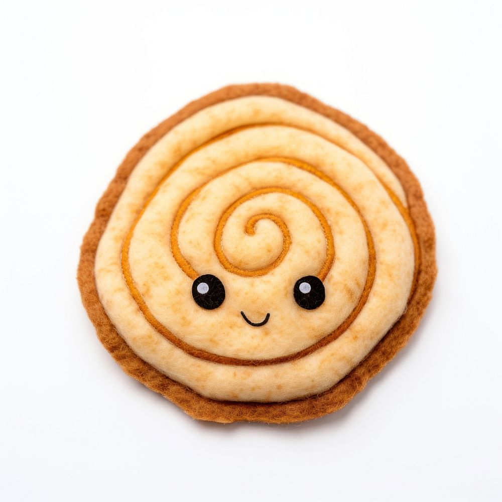 Felt stickers of a single puff pastry confectionery biscuit sweets.