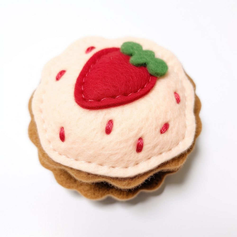 Felt stickers of a single scone confectionery accessories accessory.