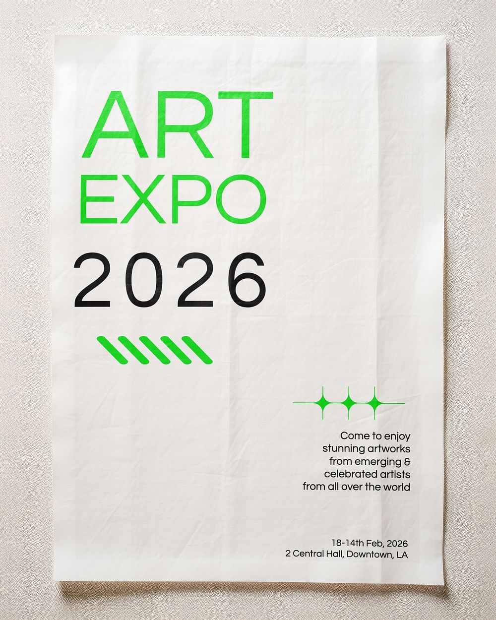 Wrinkled art expo poster