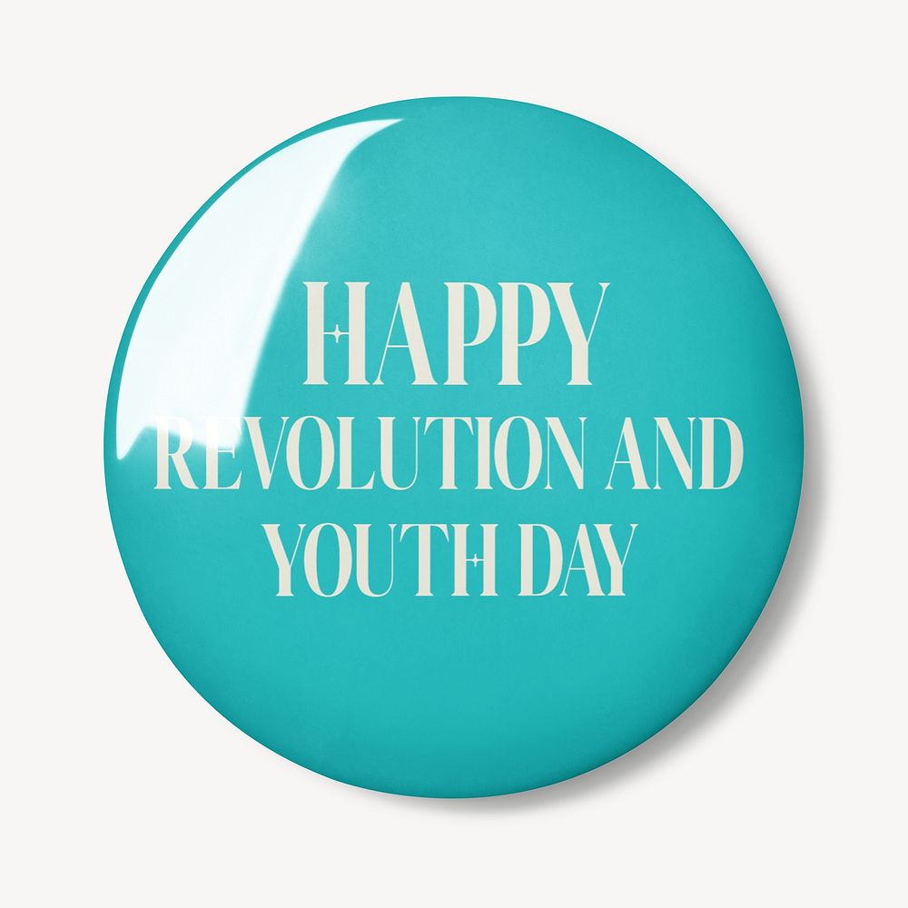 Blue youth day button pin