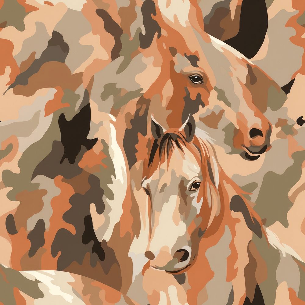 Horse camouflage pattern horse military animal.