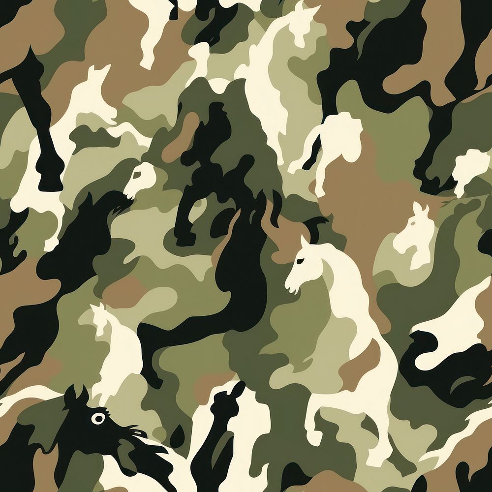Horse camouflage pattern horse military animal.
