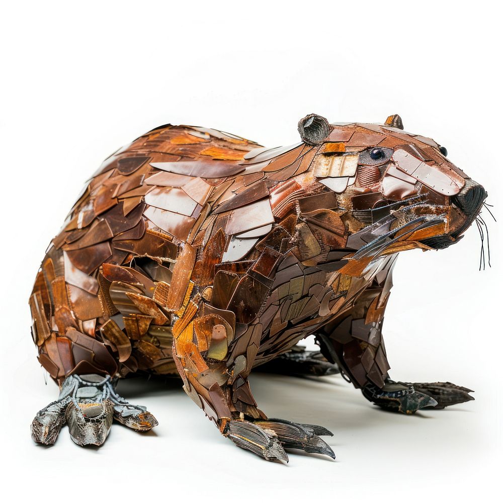 Beaver made from plastic animal beaver wildlife.