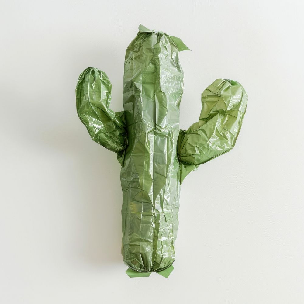 Cactus made from plastic clothing apparel paper.