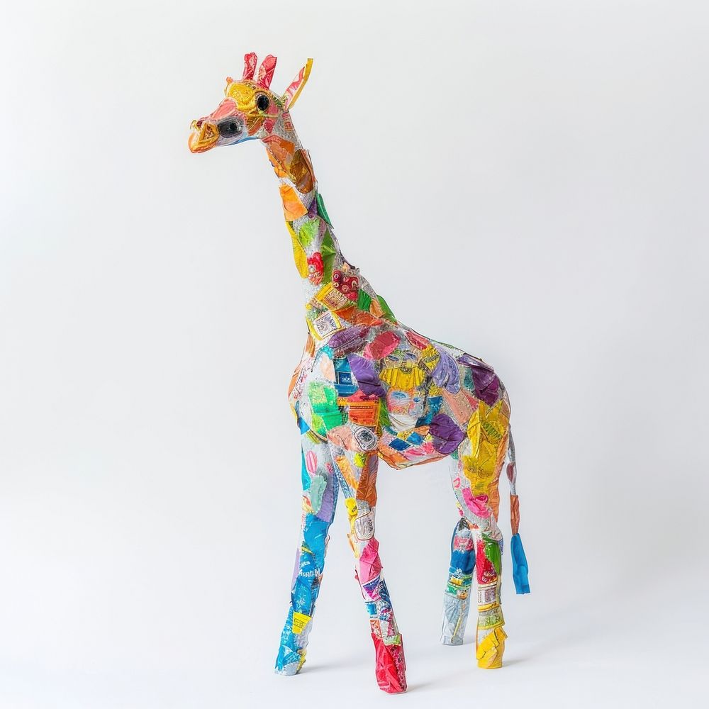 Giraffe made from plastic animal clothing wildlife.