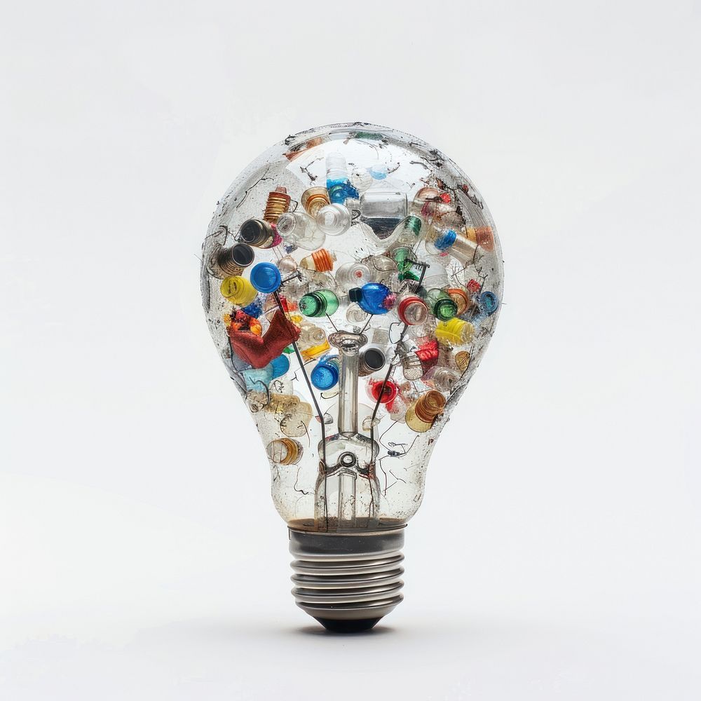 Light bulb made from plastic lightbulb person human.