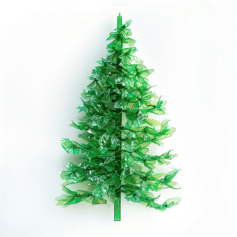 Pine tree made from plastic christmas festival plant.