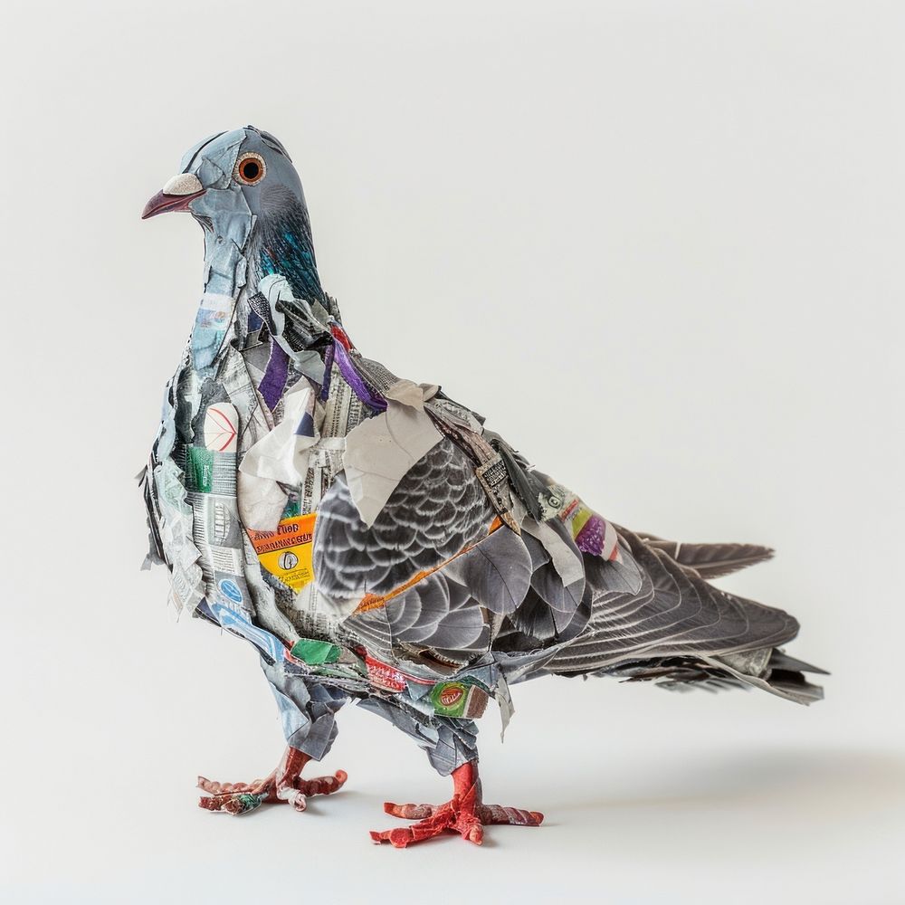 Pigeon made from plastic animal bird dove.