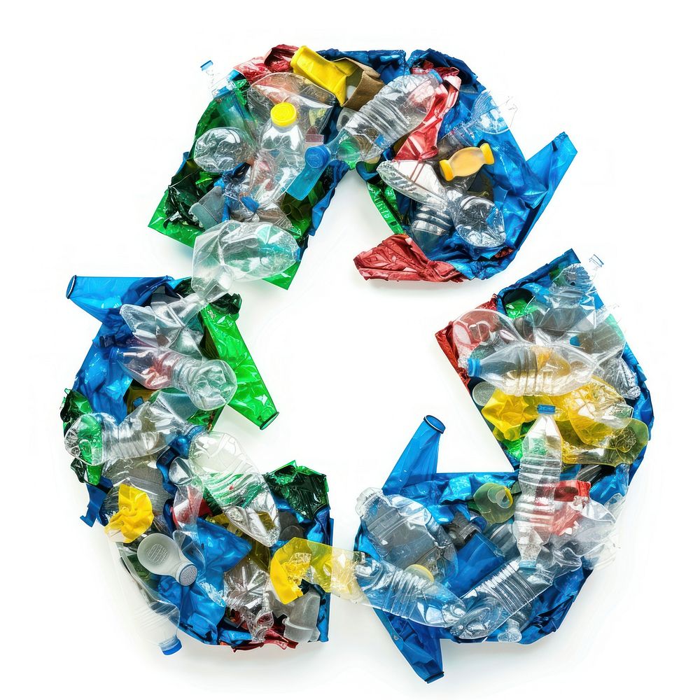 Recycle icon made from plastic symbol diaper recycling symbol.