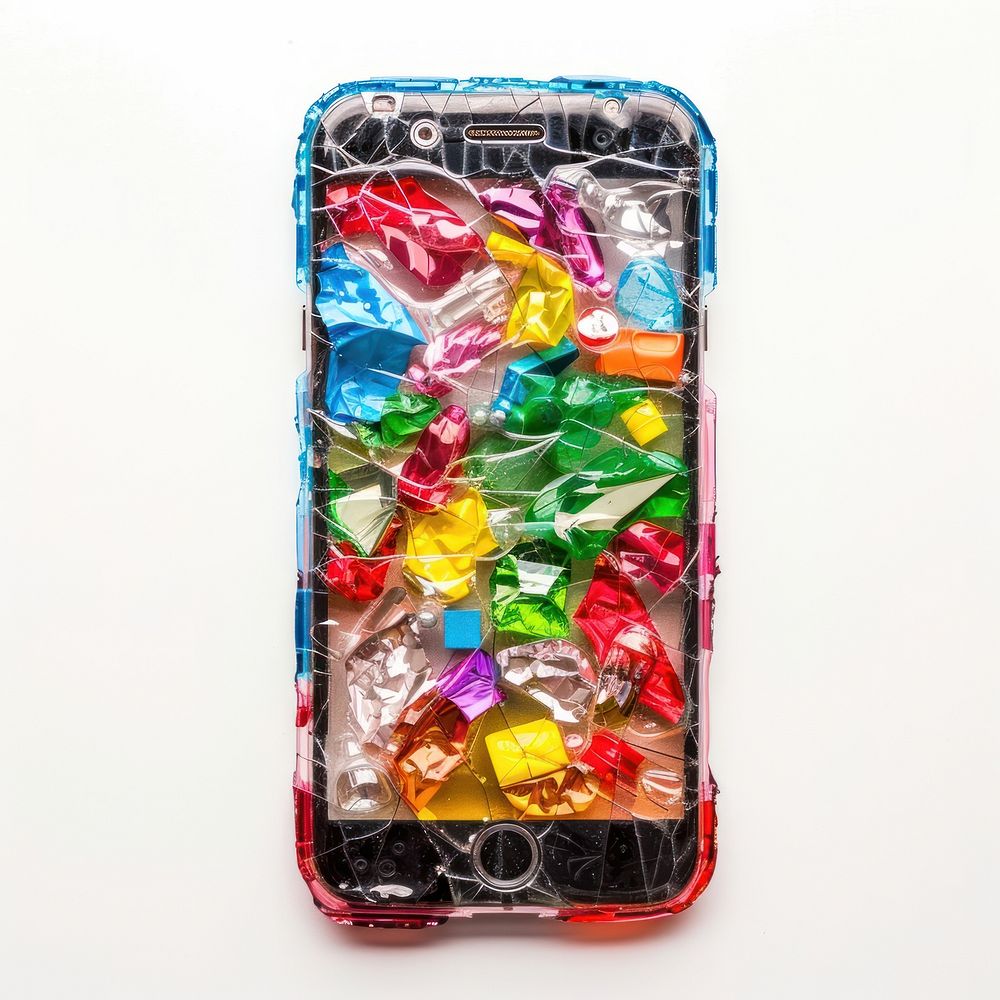 Smartphone made from plastic confectionery sweets candy.