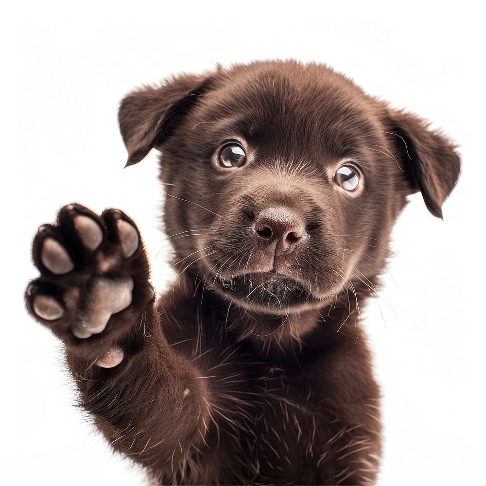 Dark brown puppy paw mammal animal dog.