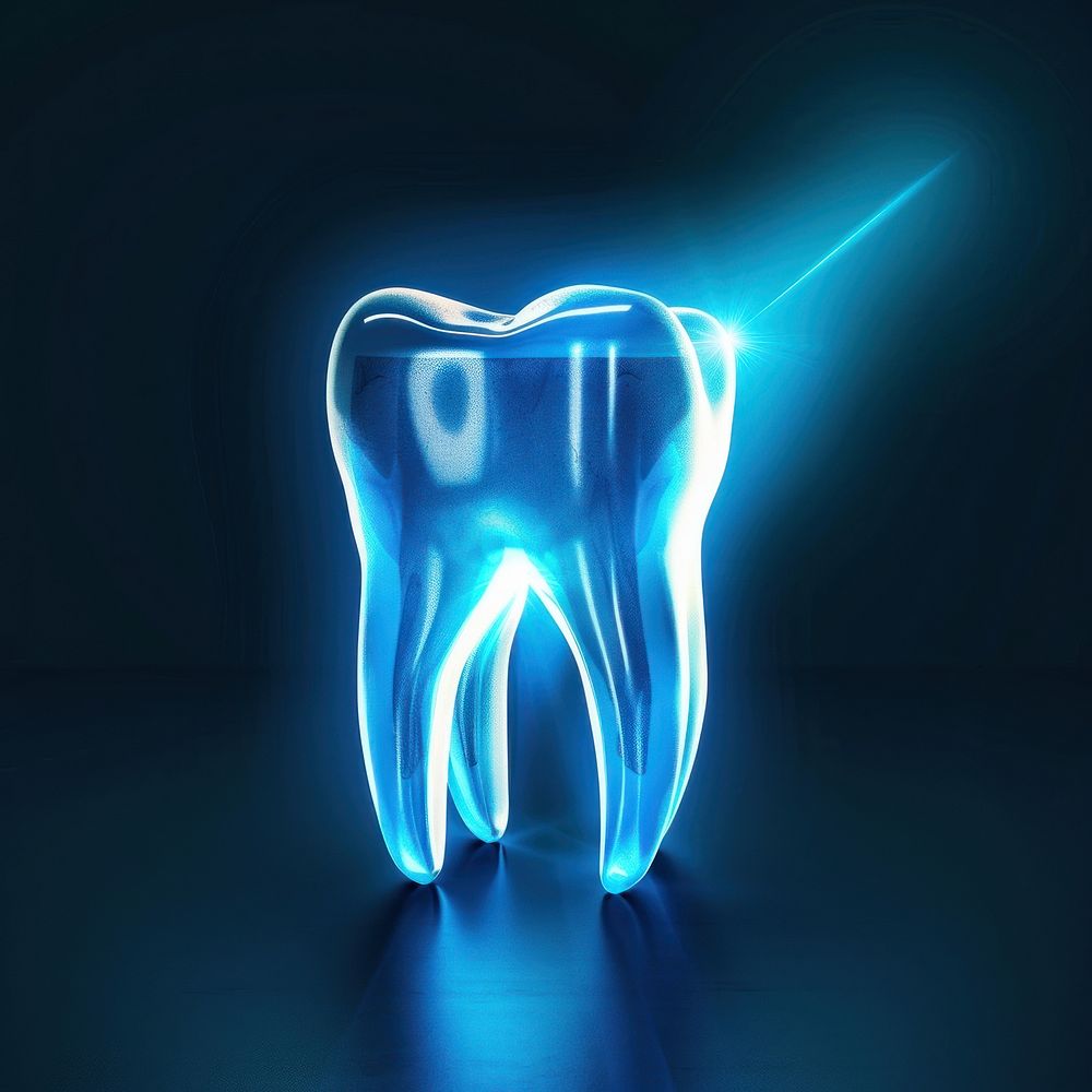 Illustration of a tooth light illuminated toothbrush.