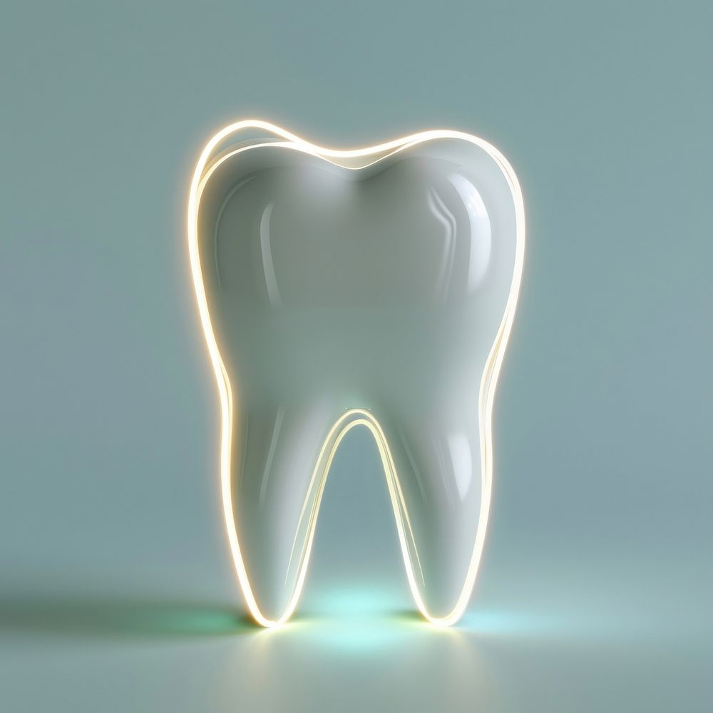 White tooth light illuminated toothbrush.