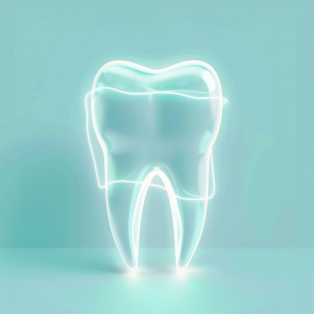 White tooth light illuminated dentistry.