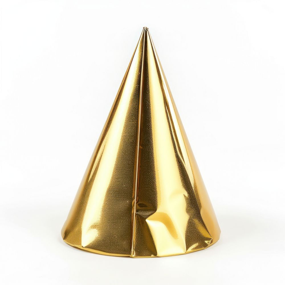 Gold Party Hat hat clothing apparel.