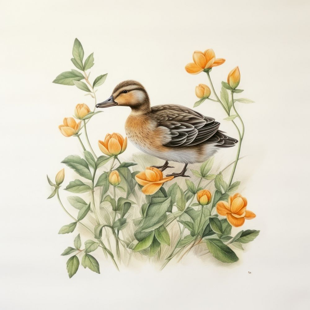 Duck anseriformes waterfowl painting.