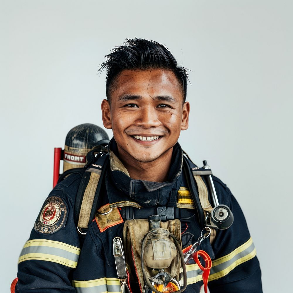Thai firefighter smile astronaut officer person.