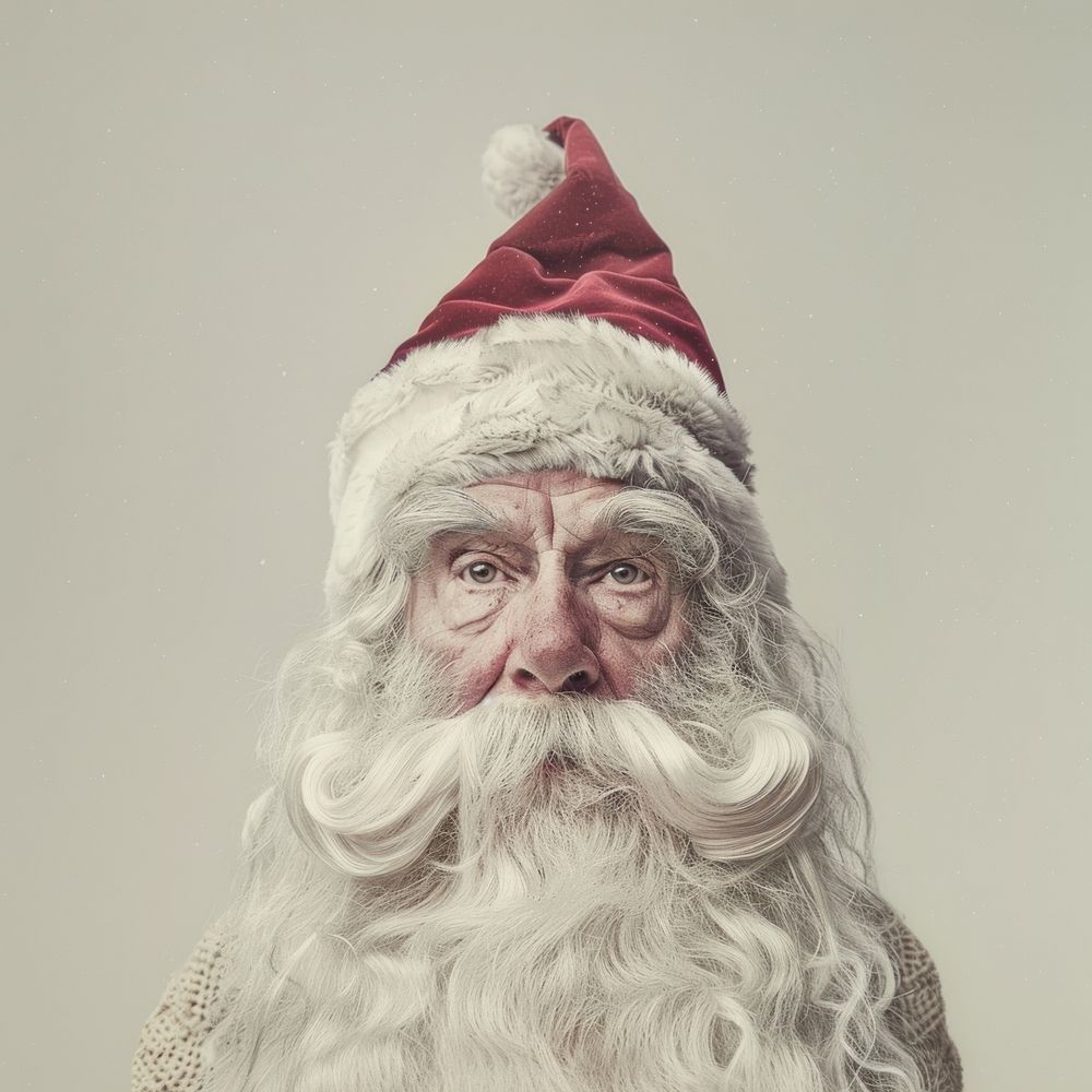 White Santa Claus portrait photo face.