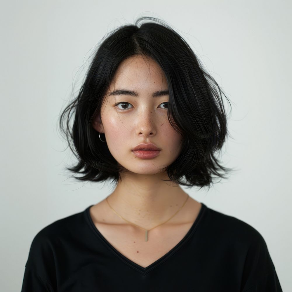 Asian mixed race portrait photo face.