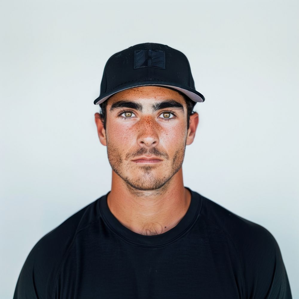 Baseball player portrait photo face.