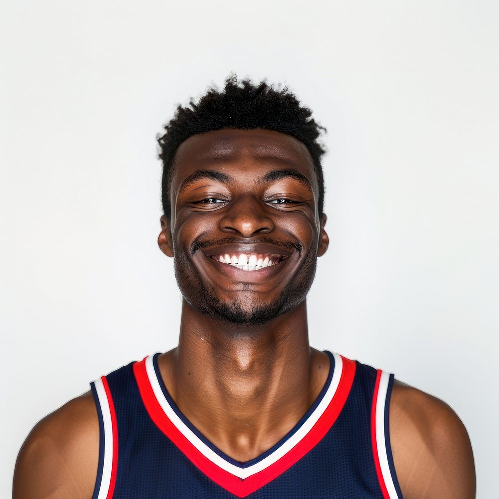 Basketball player happy face dimples.
