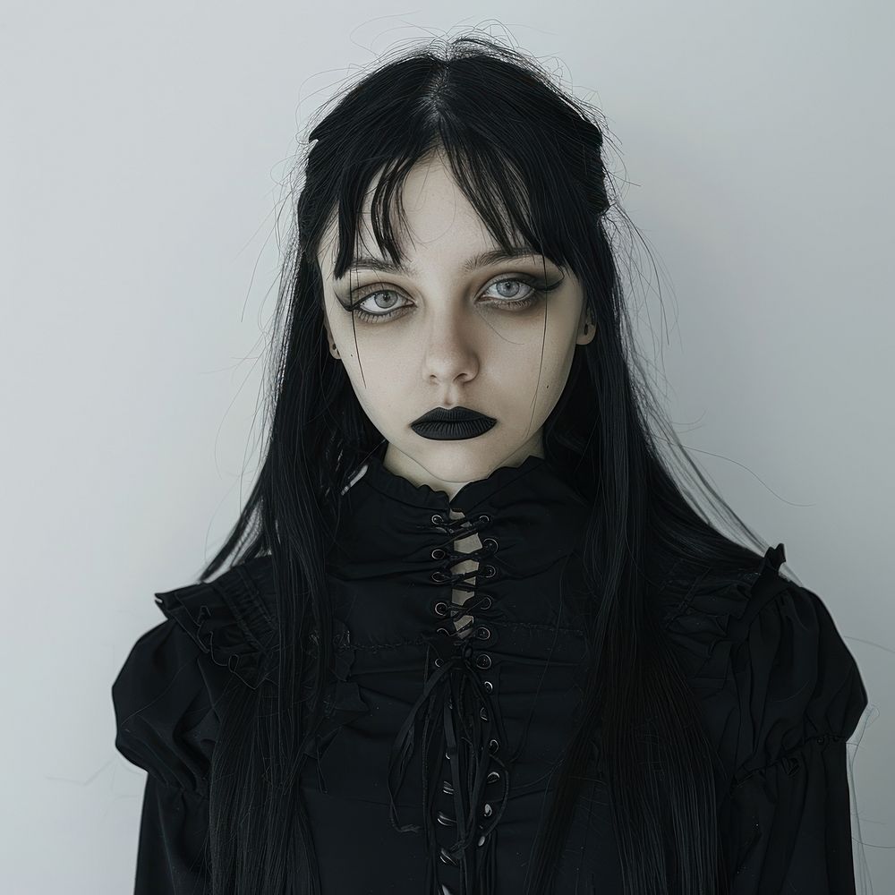 Gothic girl portrait photo face.