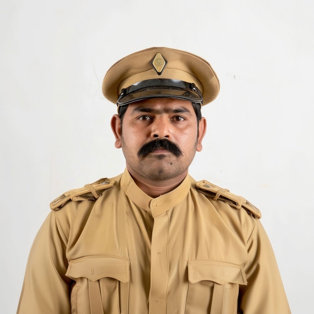 Indian police officer captain person.