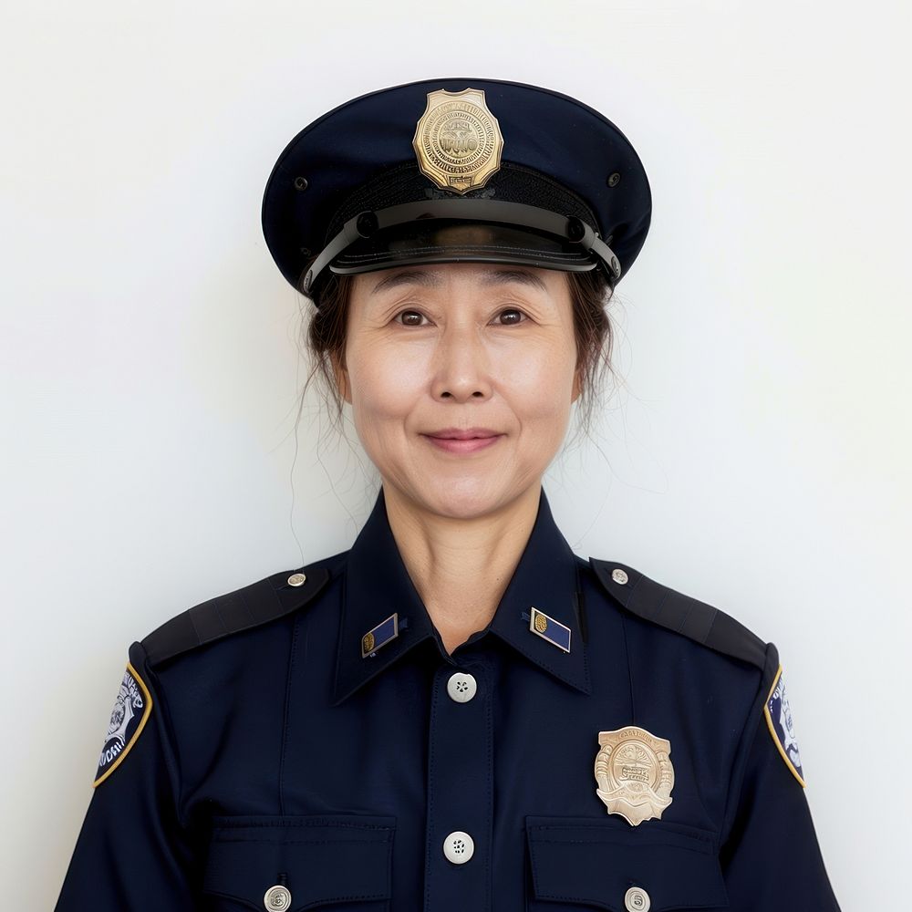 Korean police smile clothing officer captain.