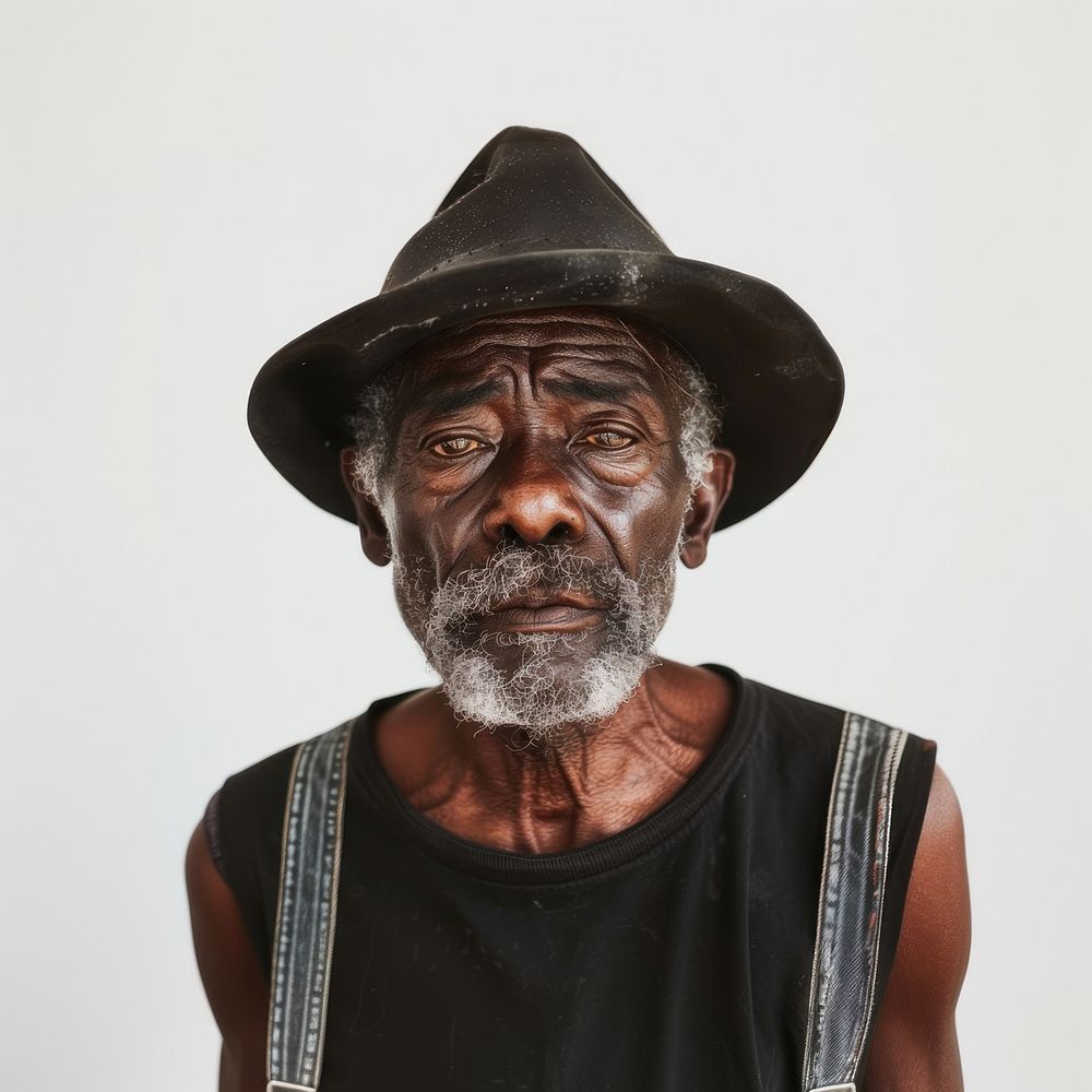 Mature black farmer portrait photo face.