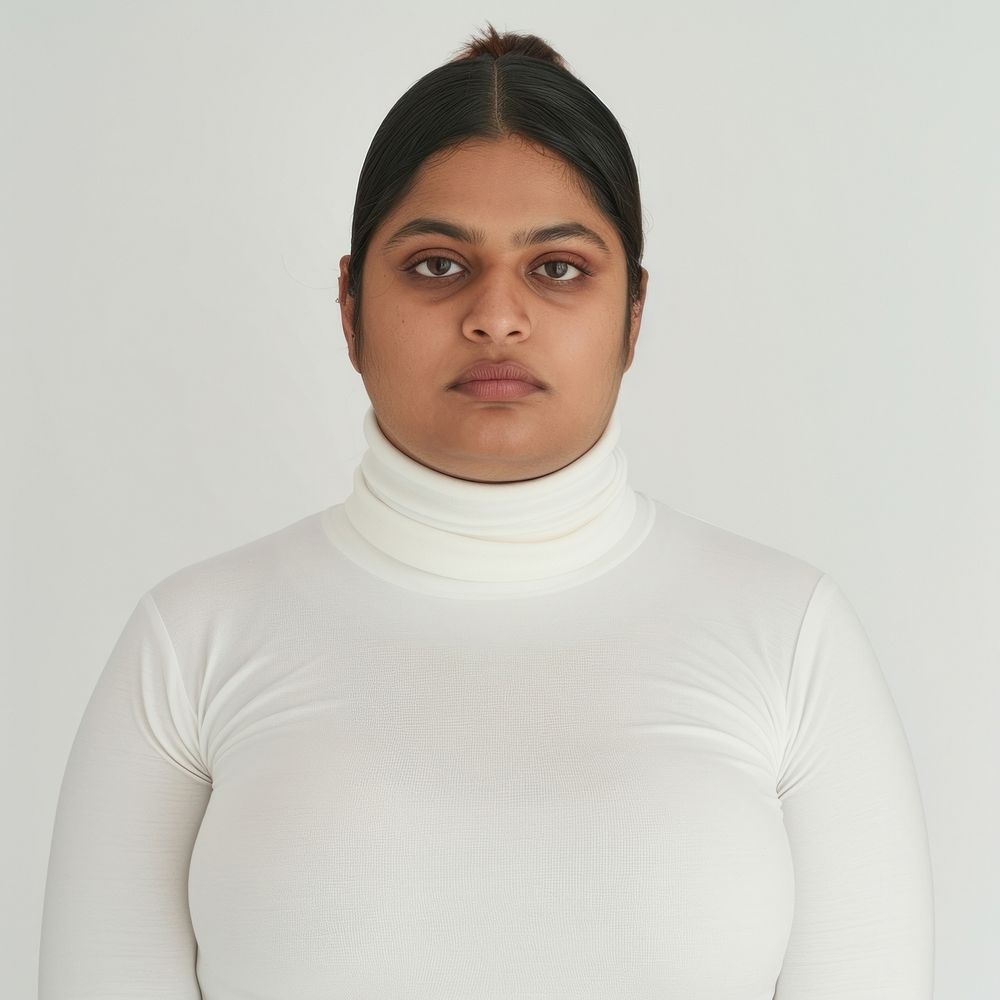 Plus size indian woman portrait photo face.