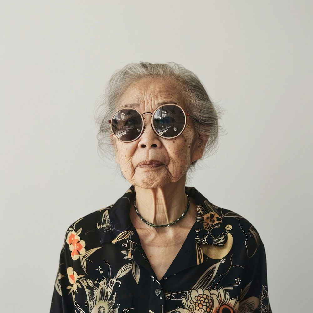 Senior Thai woman portrait photo face.