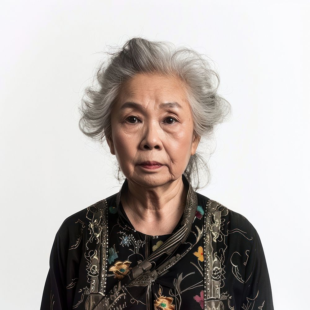 Senior Thai woman portrait photo face.