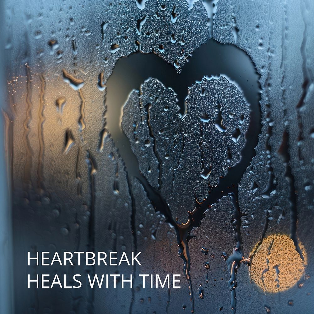 Heartbreaks heal with time quote Instagram post template