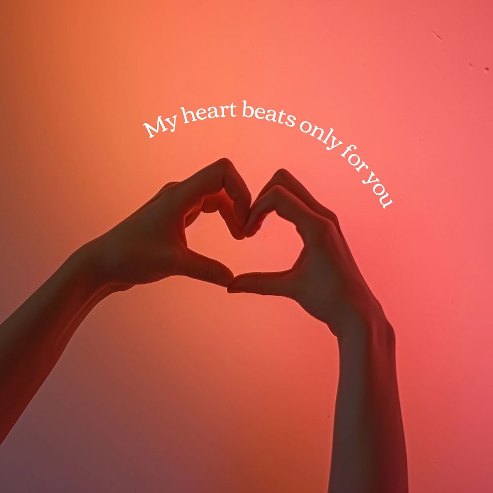 My heart beats for you quote Instagram post template