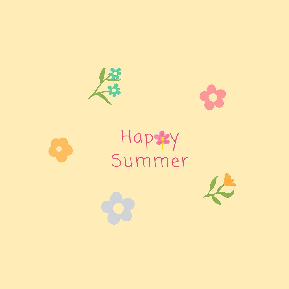 Happy summer quote Instagram post template