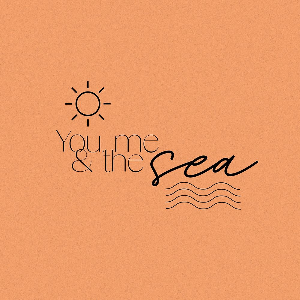 You, me & sea quote Instagram post template