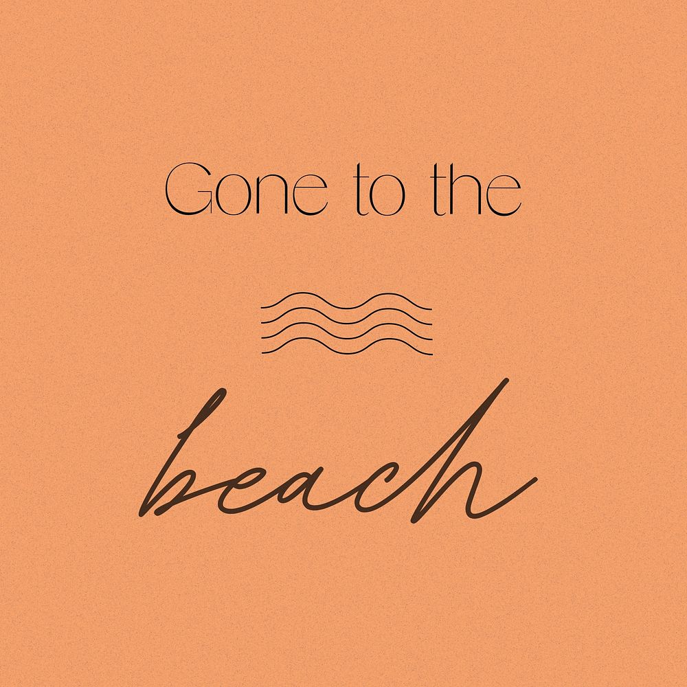 Gone to the beach quote Instagram post template