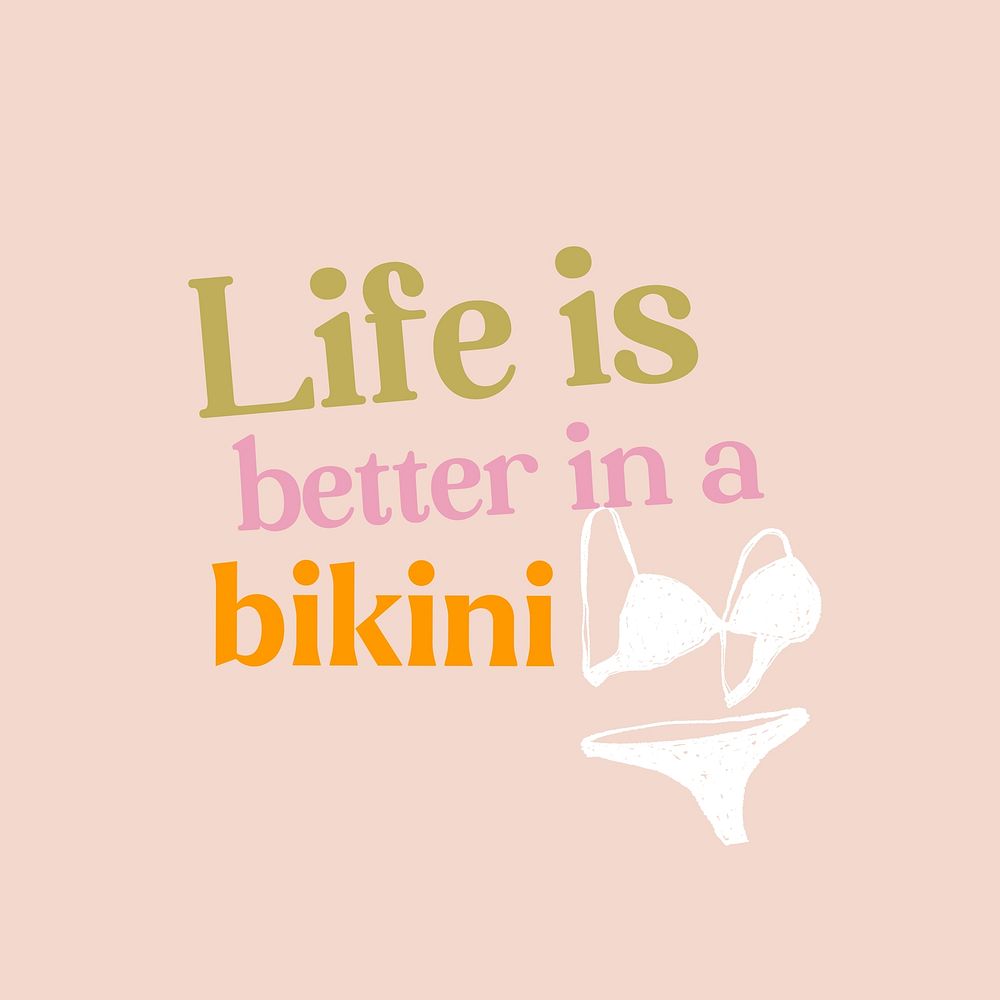 Bikini  quote Instagram post template