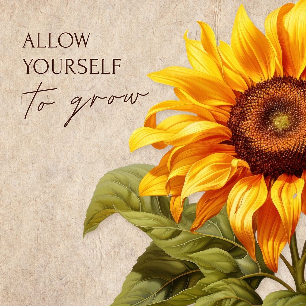 Allow yourself to grow quote Instagram post template