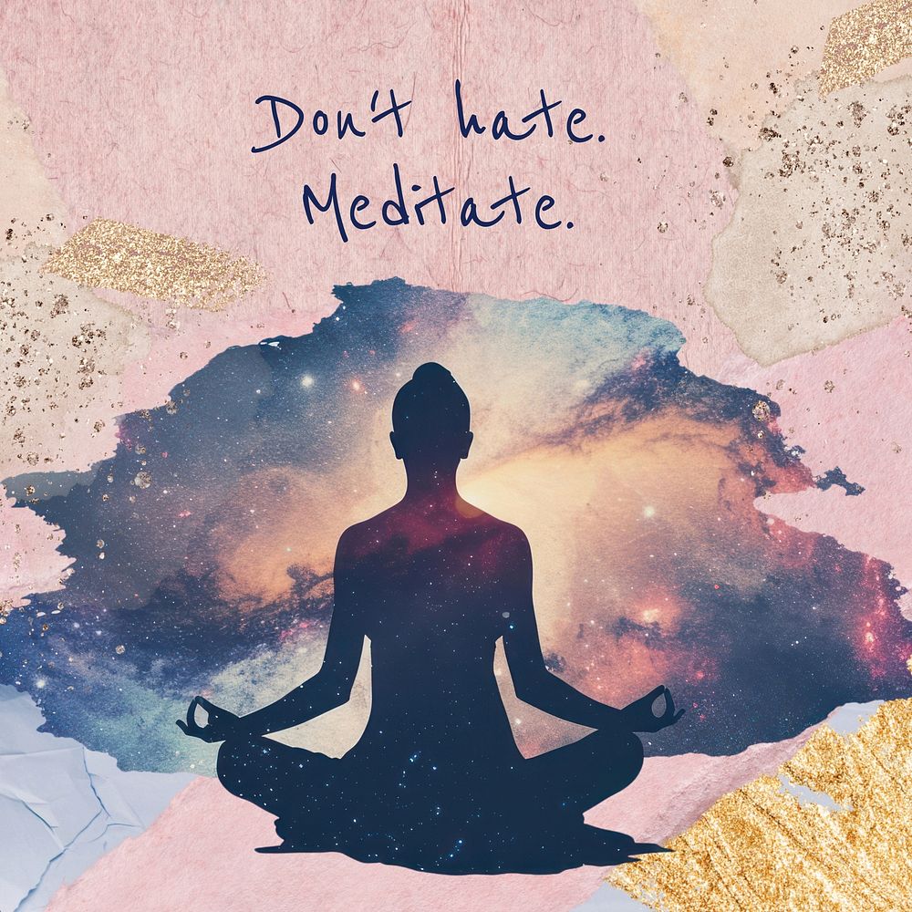 Meditation quote Instagram post template