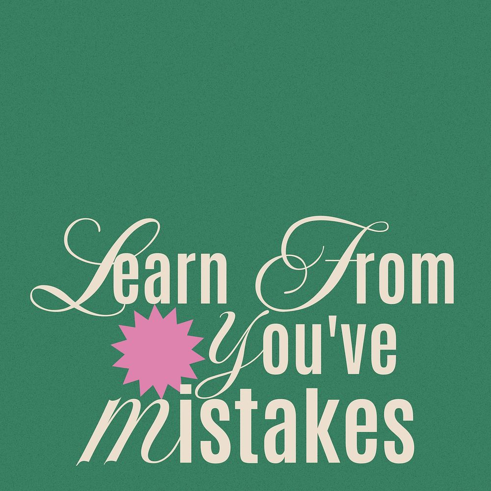 Learn from mistake quote Instagram post template