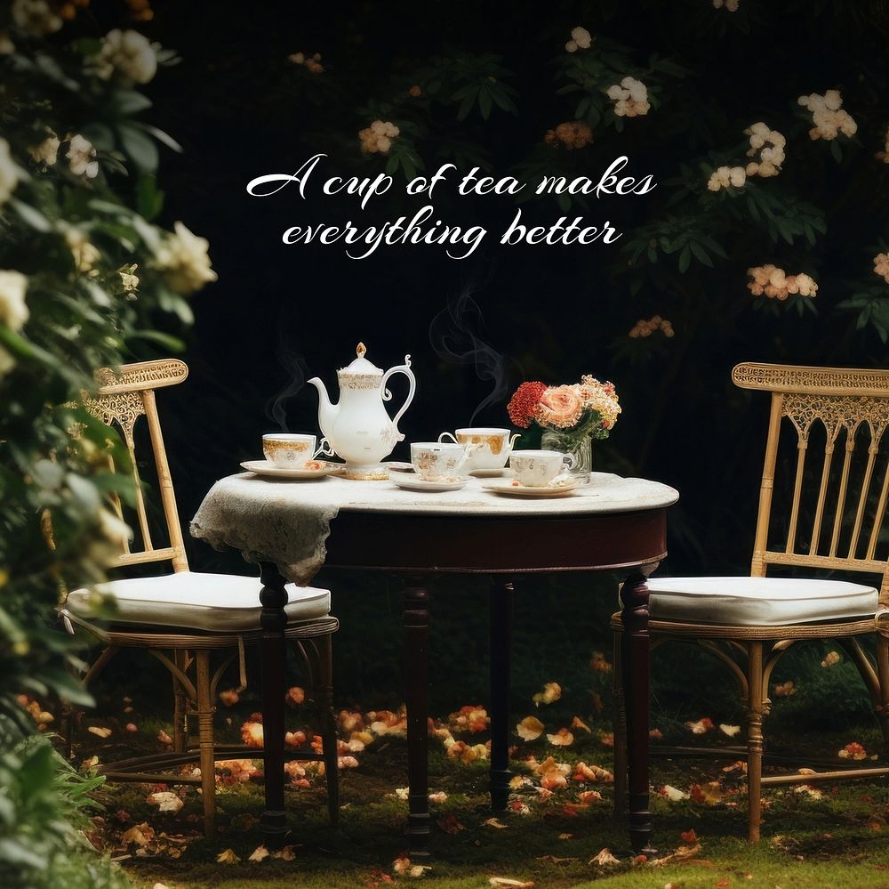 Tea encouragement  quote Instagram post template