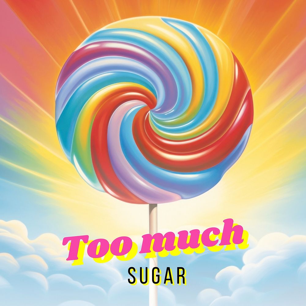 Too much sugar quote Instagram post template