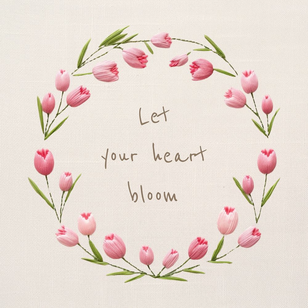 Let your heart bloom quote Instagram post template