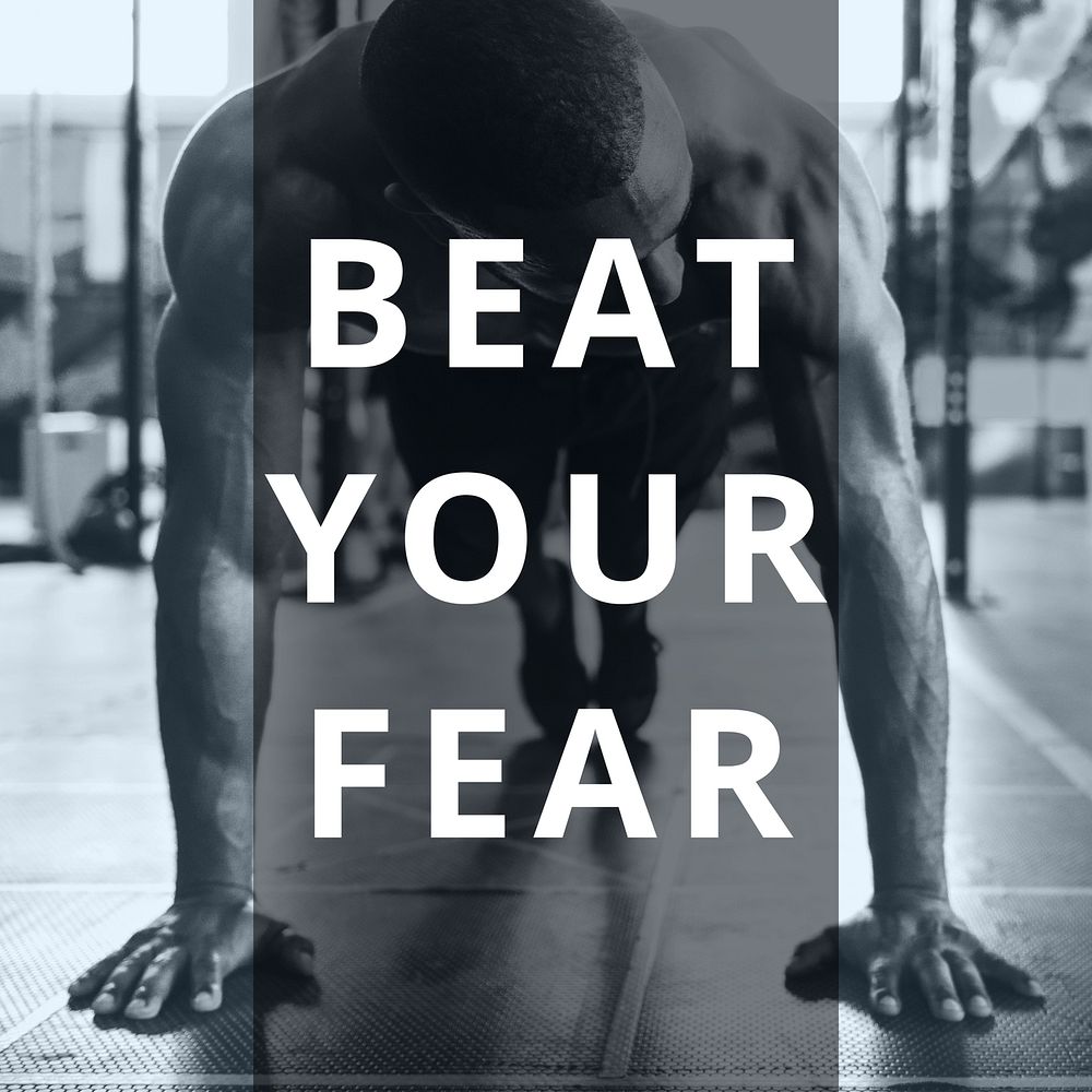 Beat your fear quote Instagram post template