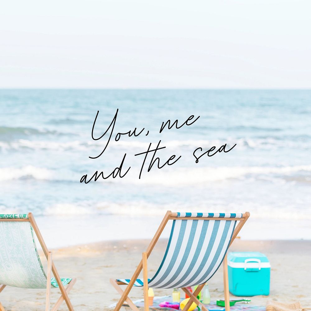 You, me & sea quote Instagram post template