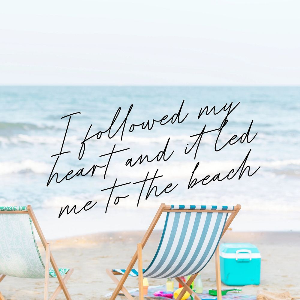 Beach quote Instagram post template